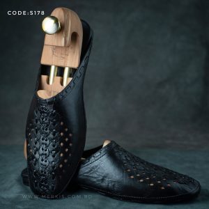 Genuine leather black kolhapuri sandals for men bd